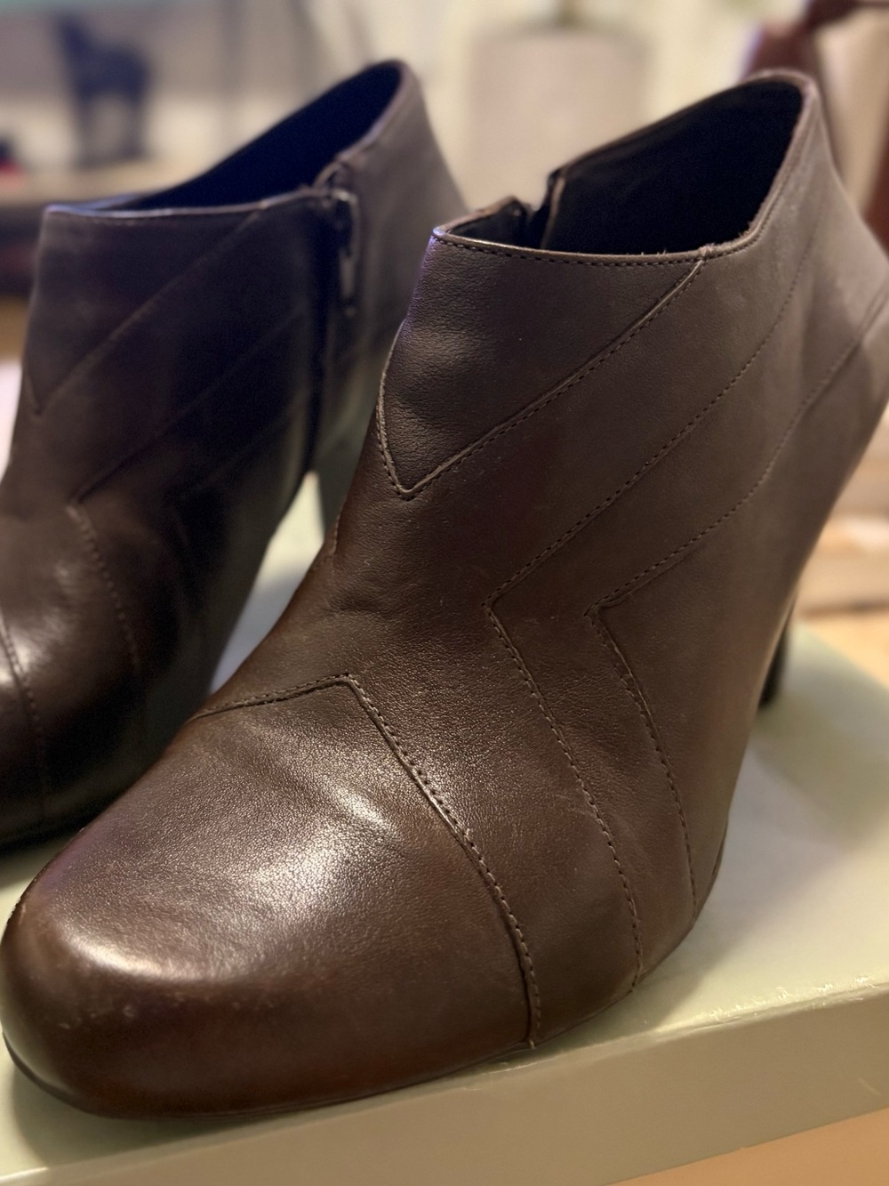 Nurture by Lamaze Dark Brown Leather Ankle Booties